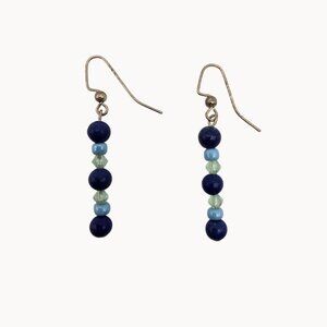 Women's Blue Tones Dangle Drop Hook Back Fashion Jewelry Earrings